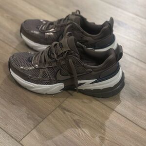 Nike Dark Brown and White Athletic Shoes